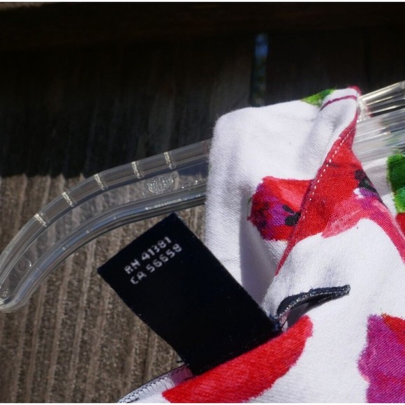 Chaps Floral Sleeveless Sheath Dress White Black Red Poppy Print Cotton Blend 4 - Picture 8 of 12